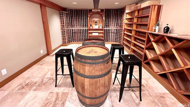 view of wine area