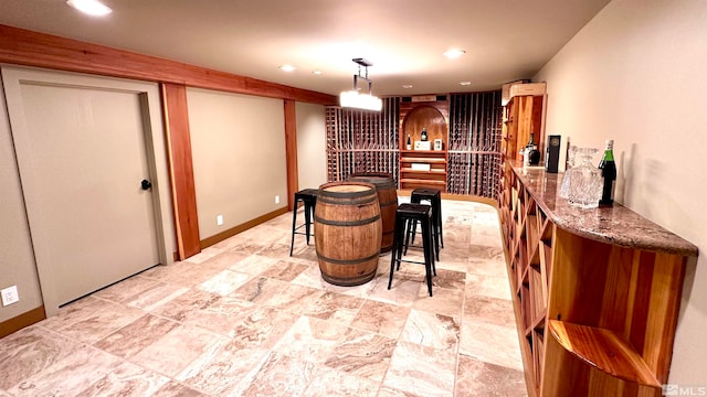 view of wine cellar