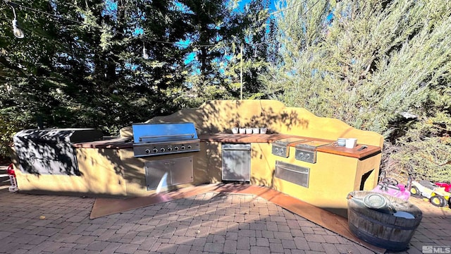 view of patio / terrace with a grill and area for grilling