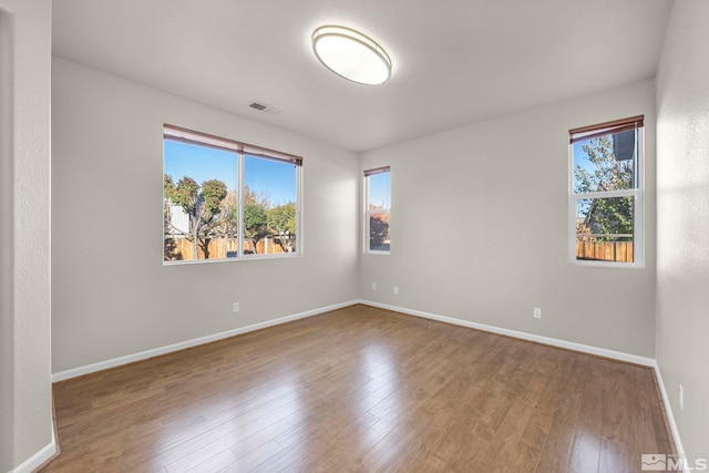 empty room featuring hardwood / wood-style floors and a wealth of natural light