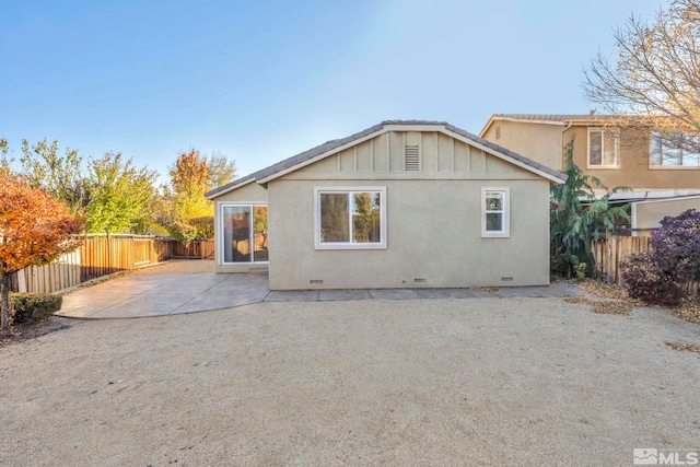 rear view of house with a patio area