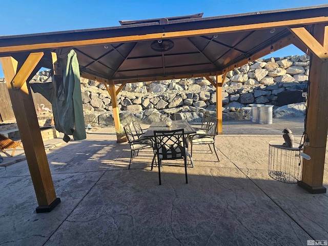 view of patio / terrace with a gazebo