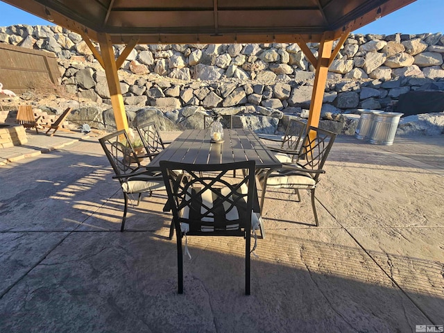 view of patio with a gazebo