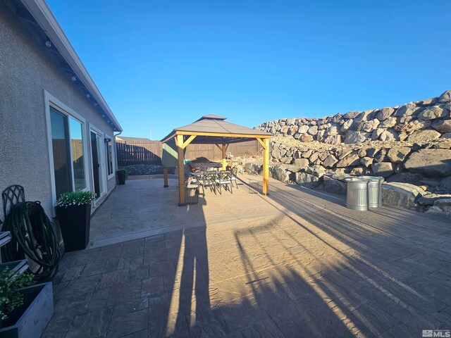 view of patio with a gazebo