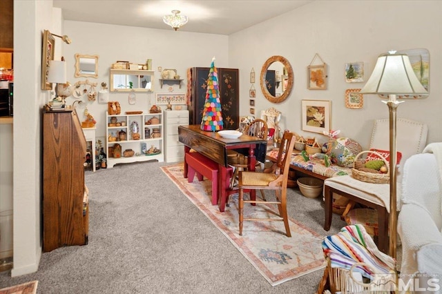 miscellaneous room with carpet floors