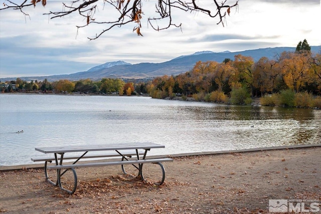 view of water feature featuring a mountain view