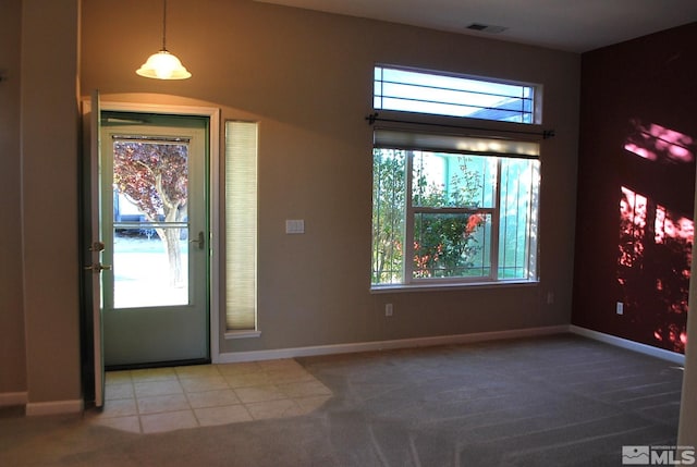 entryway featuring carpet floors