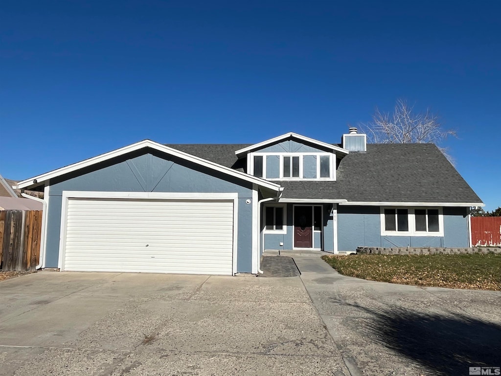 view of front of house with a garage