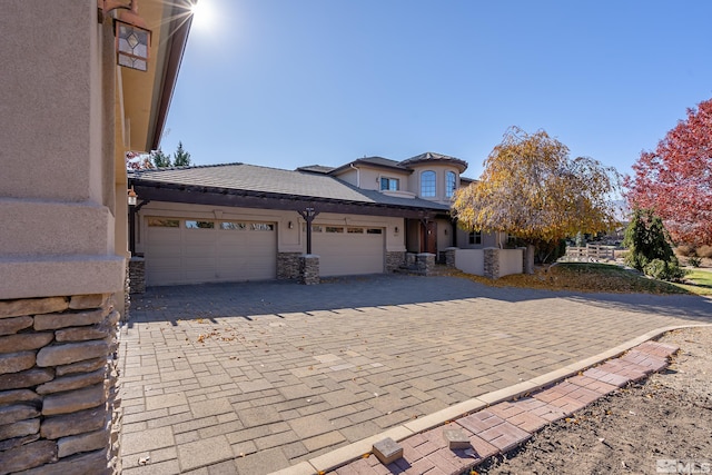 view of front facade with a garage