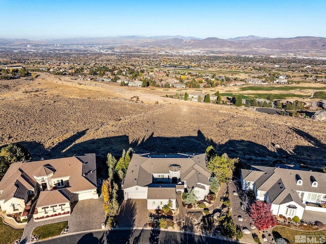 bird's eye view with a mountain view