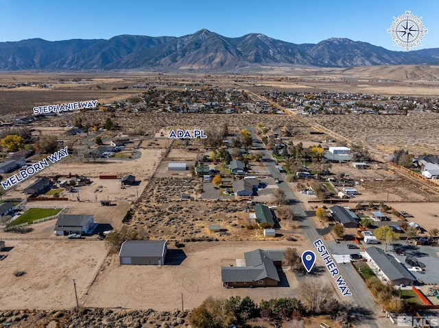 aerial view with a mountain view