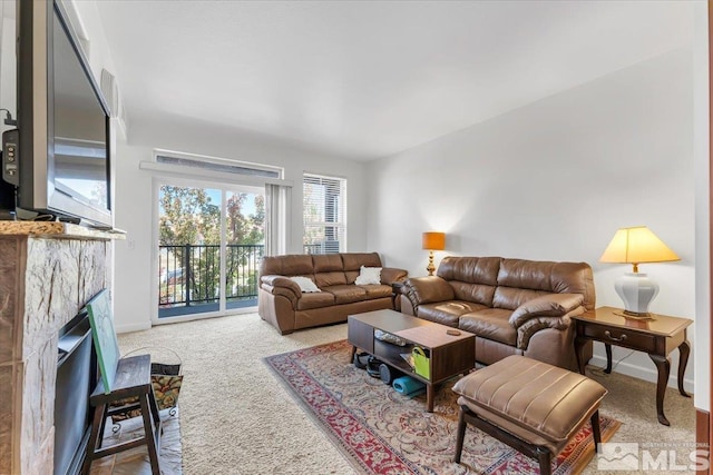 view of carpeted living room