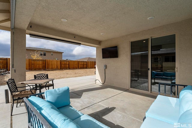 view of patio with an outdoor hangout area