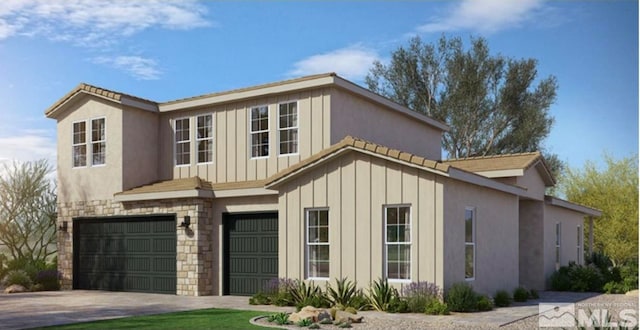 view of front of house with a garage