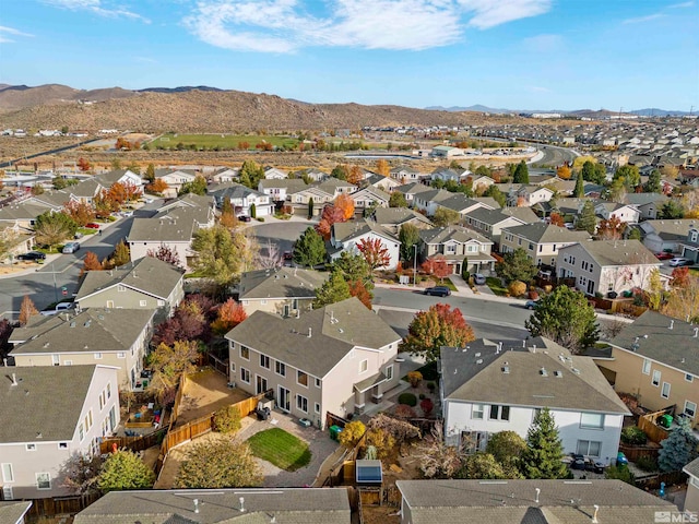 bird's eye view featuring a mountain view