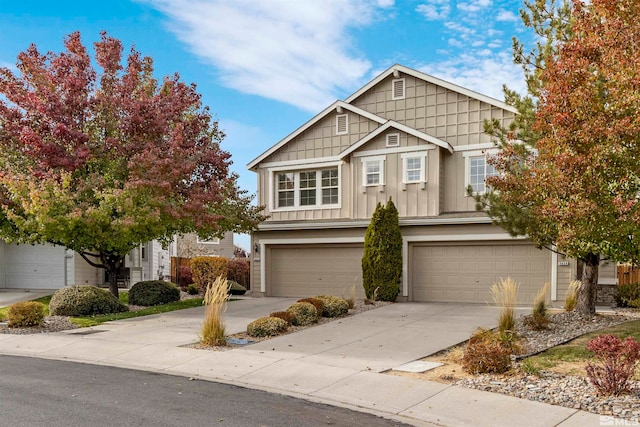 view of front of house with a garage