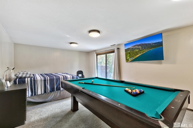 playroom featuring carpet and billiards