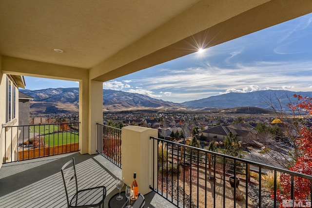 balcony with a mountain view