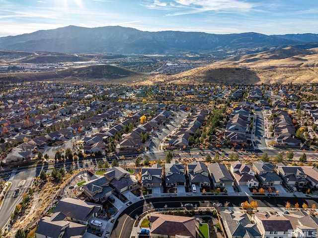 bird's eye view featuring a mountain view