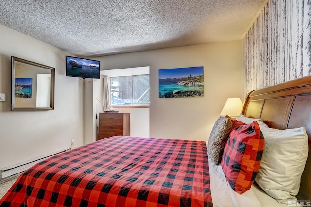 bedroom with a textured ceiling