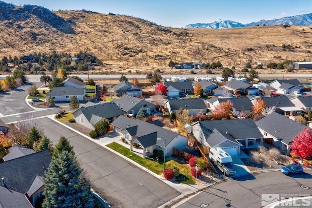 bird's eye view featuring a mountain view