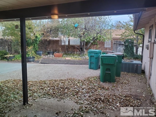 view of patio featuring central AC unit