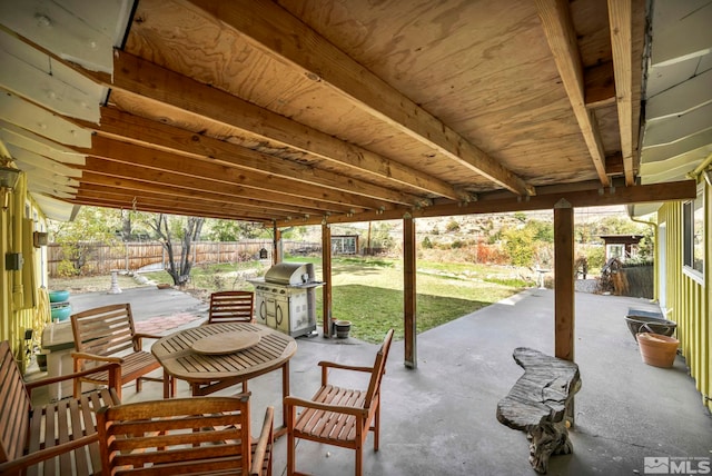 view of patio with area for grilling