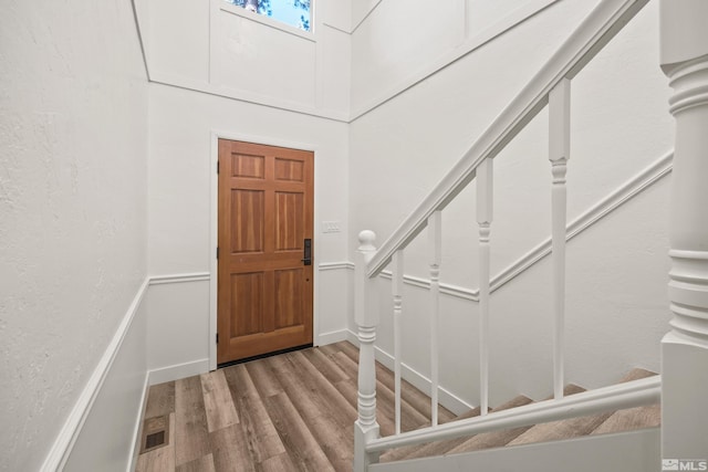 entrance foyer featuring light hardwood / wood-style flooring