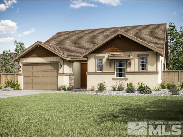 view of front facade featuring a garage and a front lawn