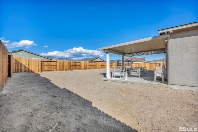 view of yard with a patio area