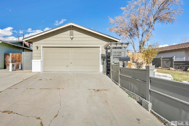 view of garage