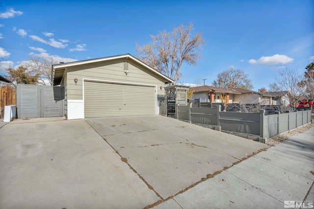 exterior space with a garage