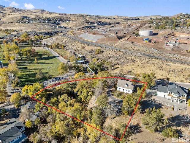 bird's eye view featuring a mountain view