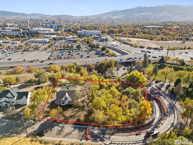 aerial view featuring a mountain view