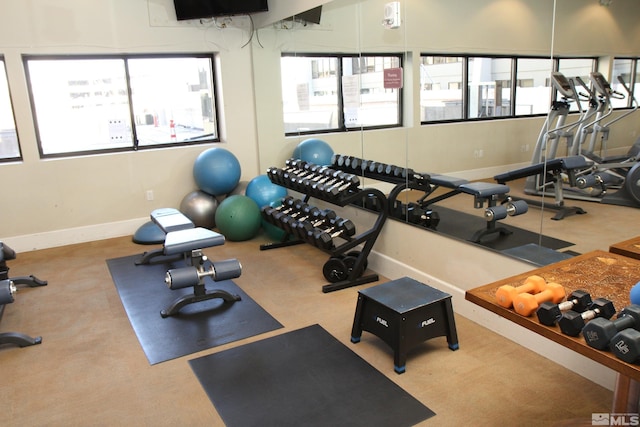 view of workout area