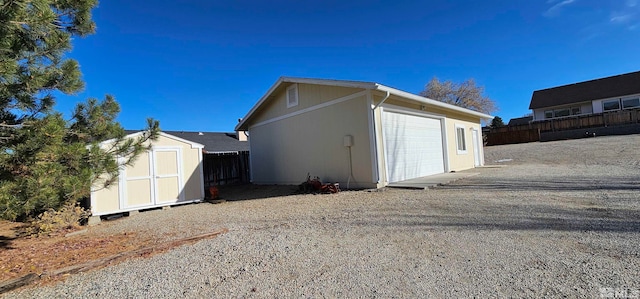 exterior space with a storage unit