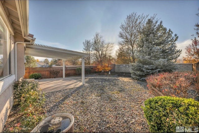 view of yard featuring a pergola and a patio