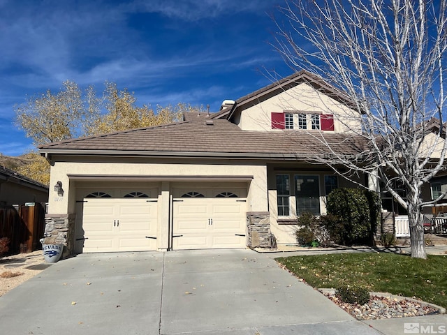 view of front facade with a garage