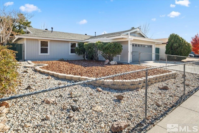 ranch-style home with a garage