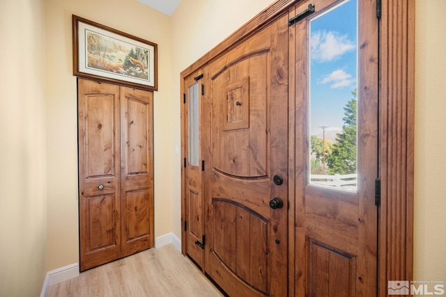 entrance foyer featuring light hardwood / wood-style flooring