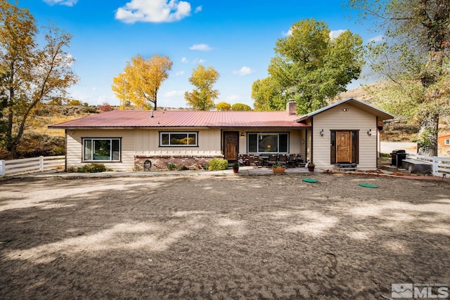 view of single story home