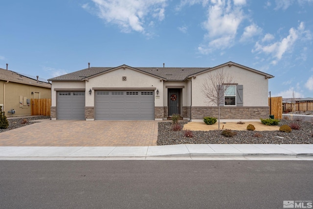 ranch-style home with a garage