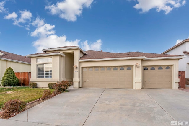 view of front of house with a garage