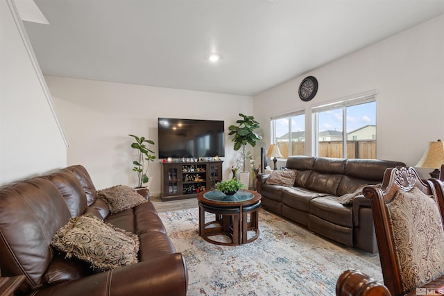 living room with wood-type flooring