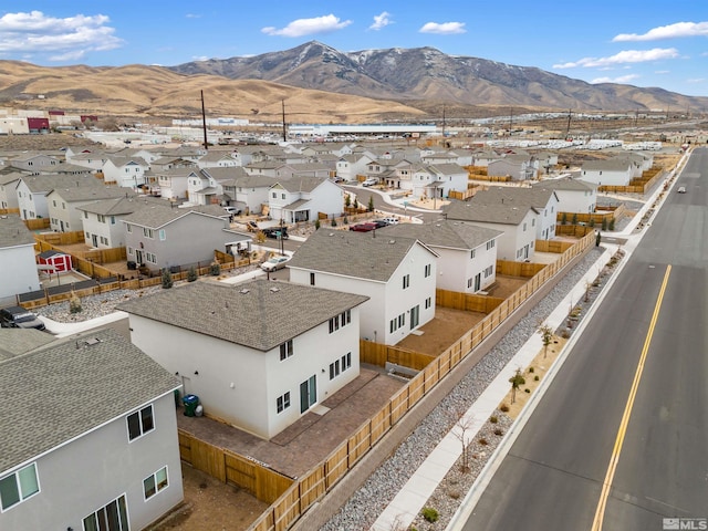 bird's eye view featuring a mountain view