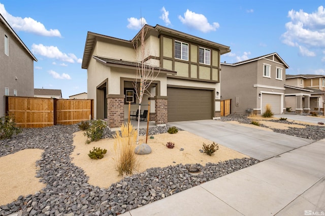 view of front of home with a garage