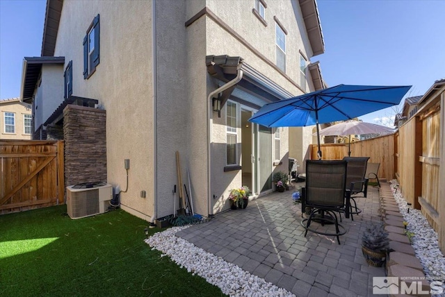 view of patio / terrace featuring central AC unit