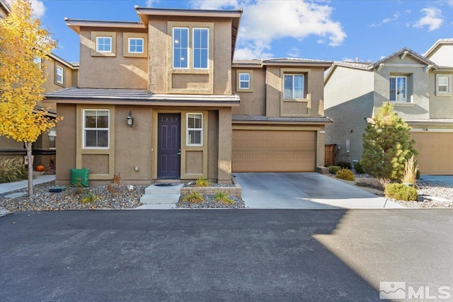 view of property featuring a garage