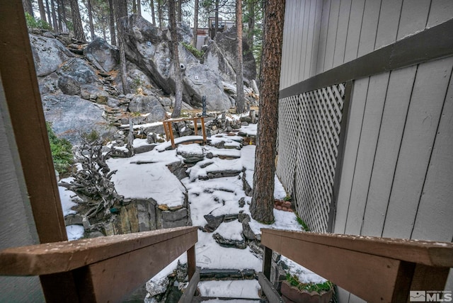 view of snowy yard