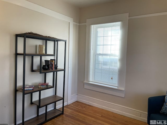 interior space with hardwood / wood-style flooring